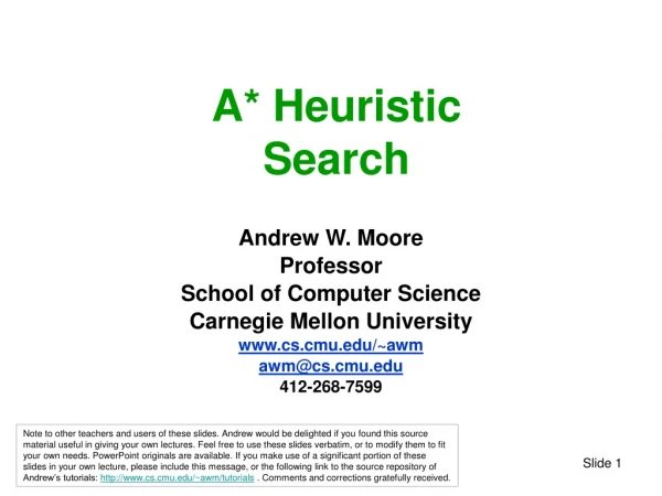 A* Heuristic Search