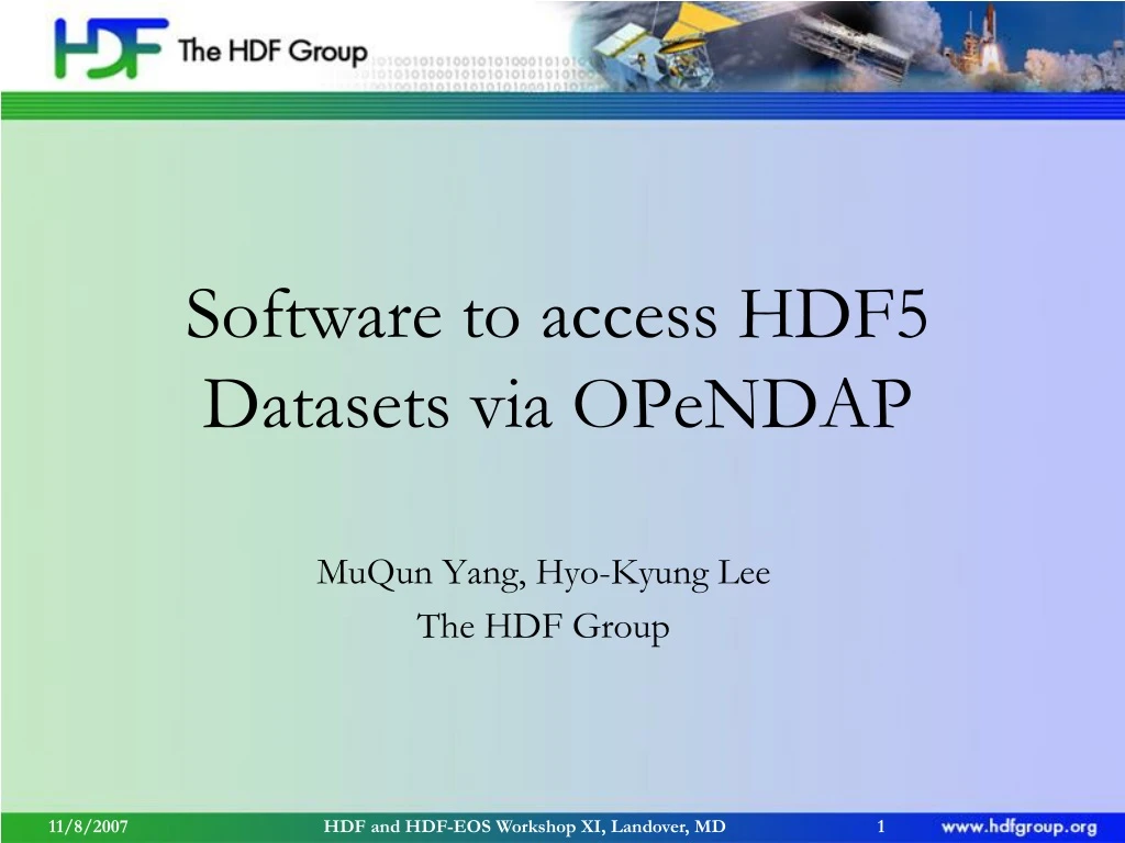 software to access hdf5 datasets via opendap