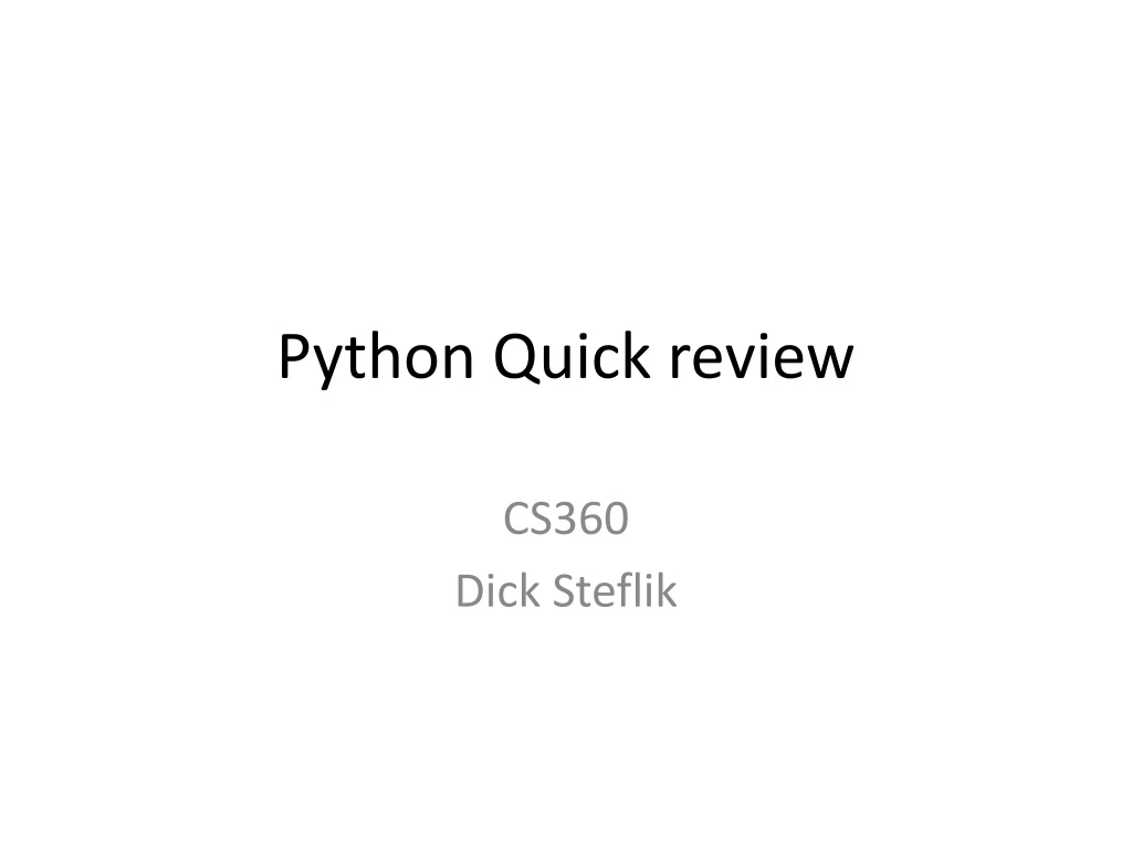 python quick review