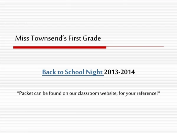 Miss Townsend’s First Grade
