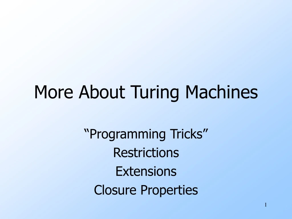 more about turing machines