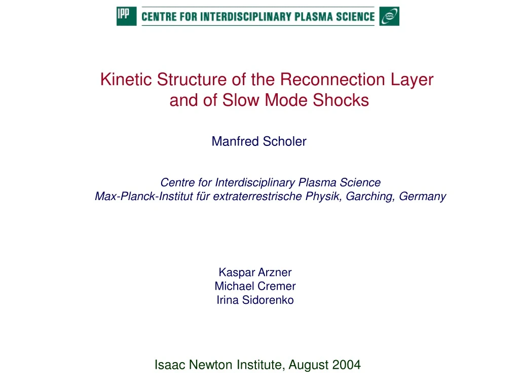 kinetic structure of the reconnection layer