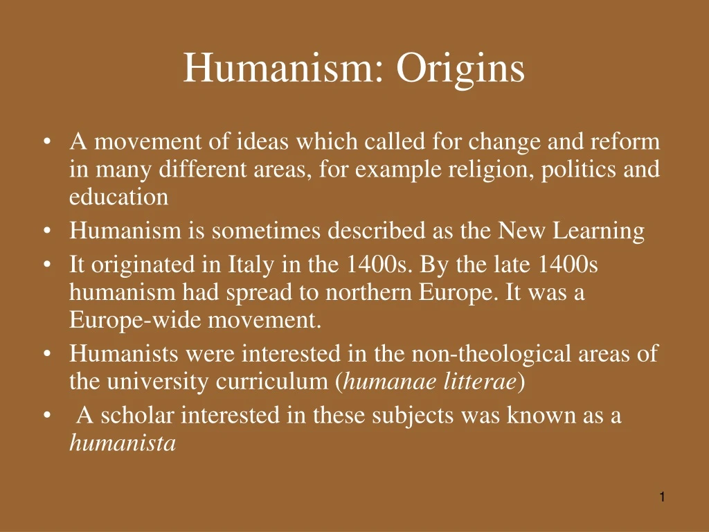 humanism origins
