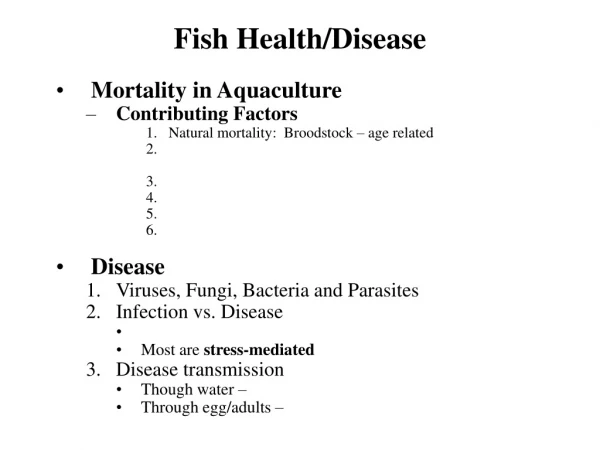 Fish Health/Disease