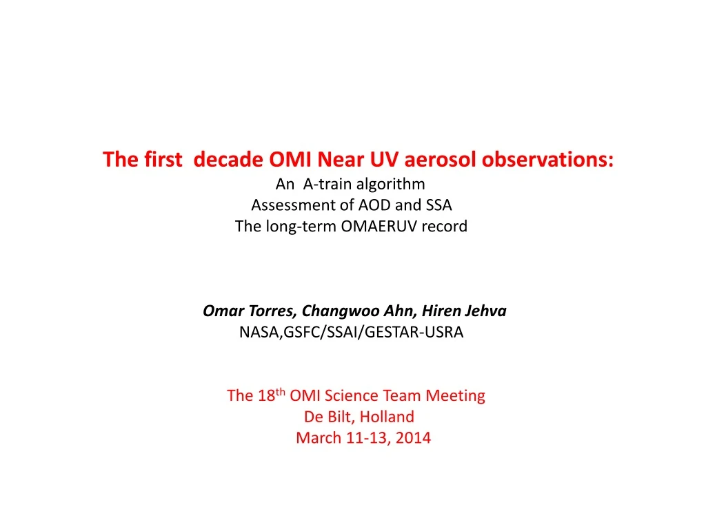 the first decade omi near uv aerosol observations