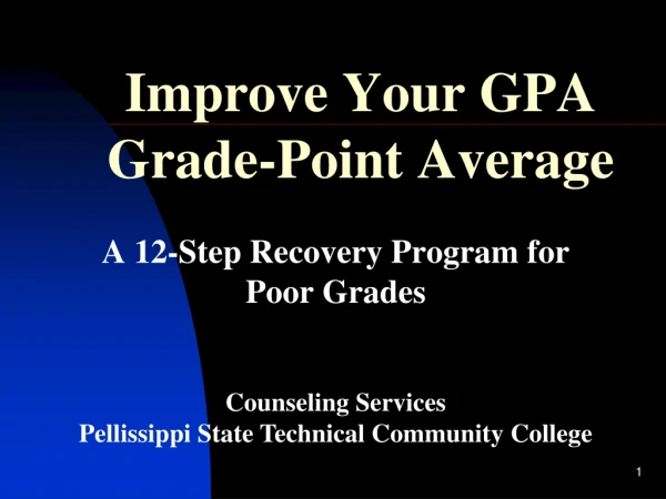 Improve Your GPA Grade-Point Average