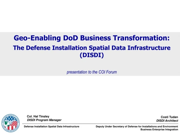 Geo-Enabling DoD Business Transformation: