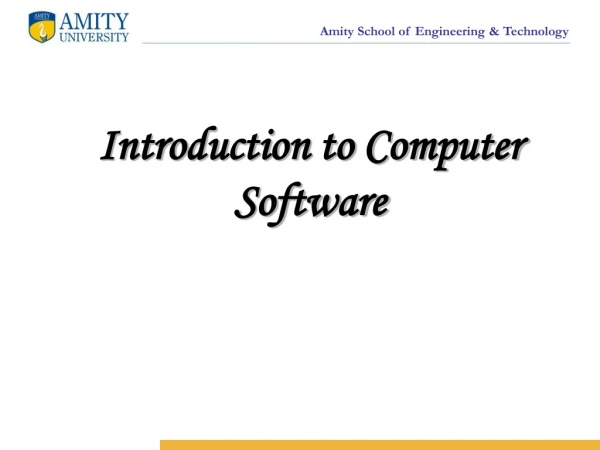 Introduction to Computer Software