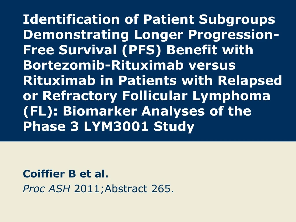 coiffier b et al proc ash 2011 abstract 265