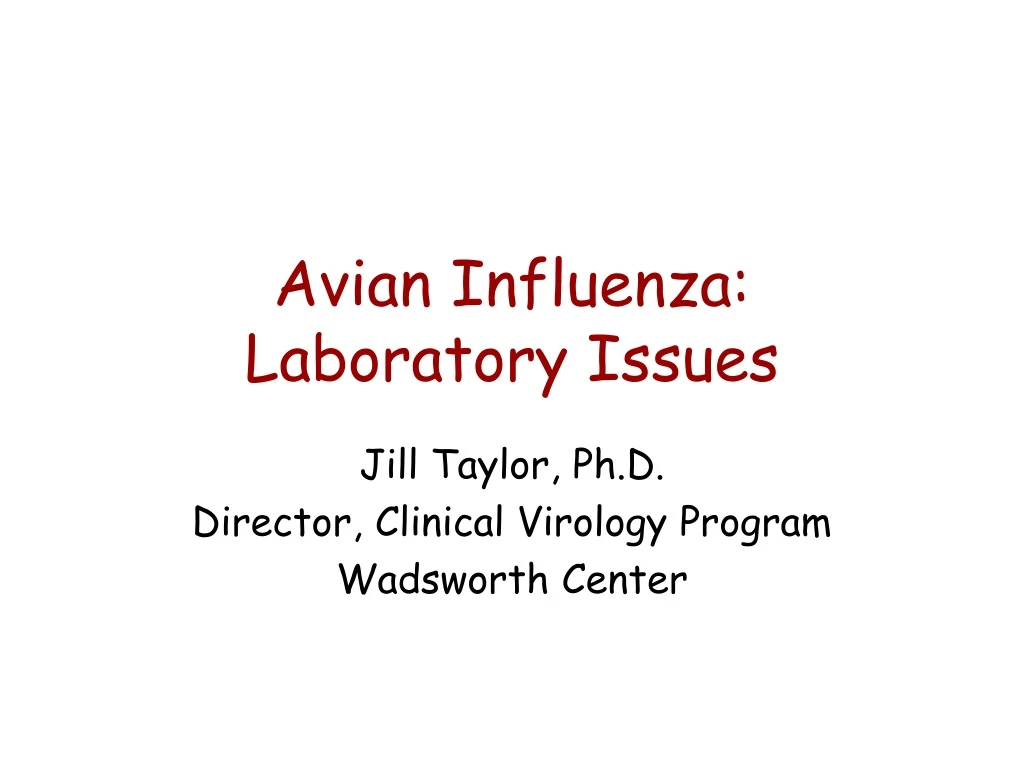 avian influenza laboratory issues