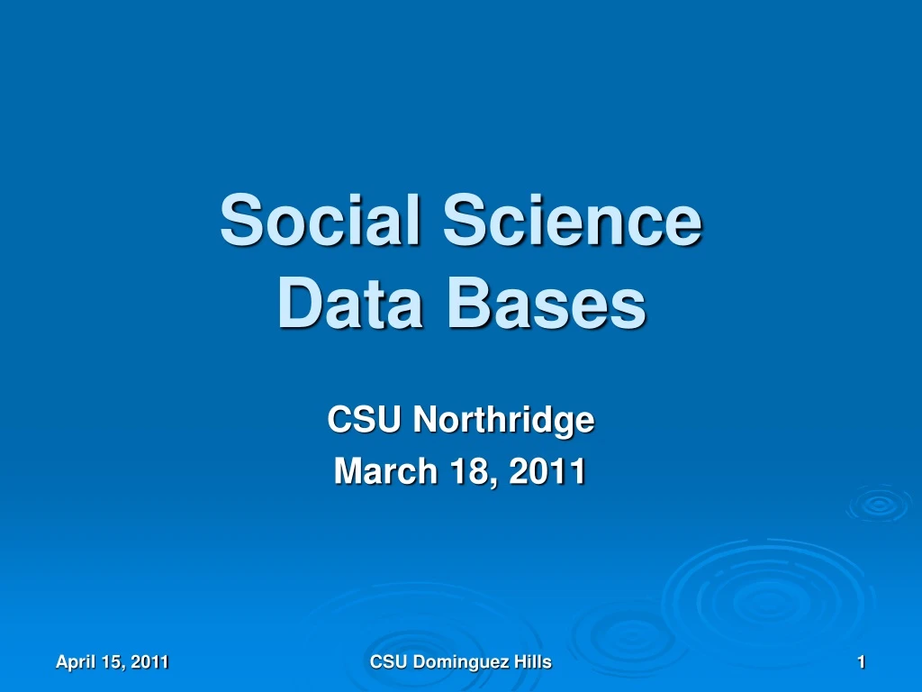 social science data bases