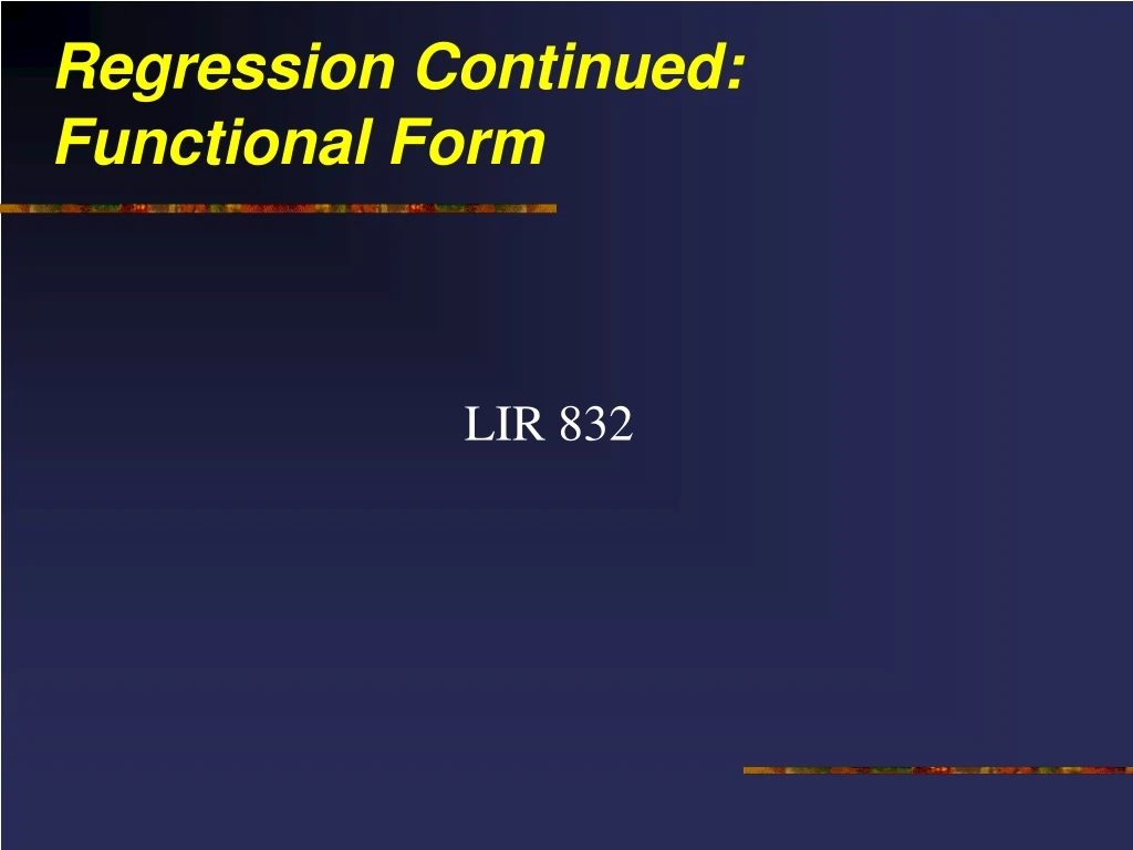 regression continued functional form