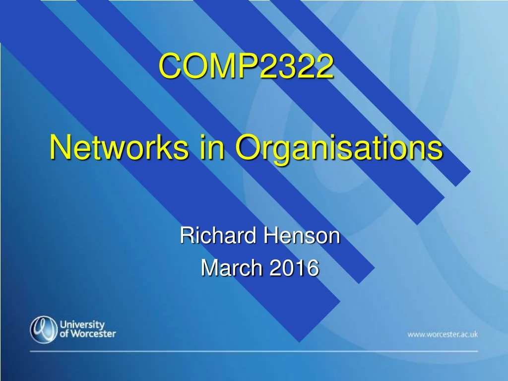 comp2322 networks in organisations