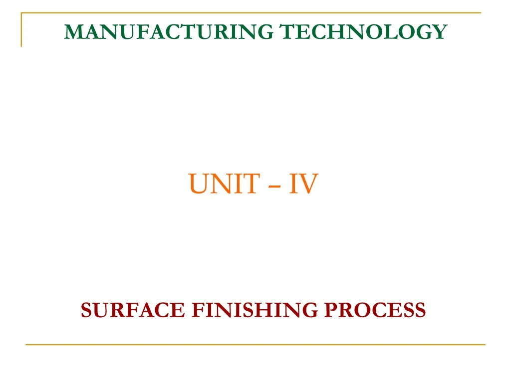 manufacturing technology