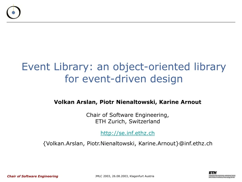 event library an object oriented library for event driven design