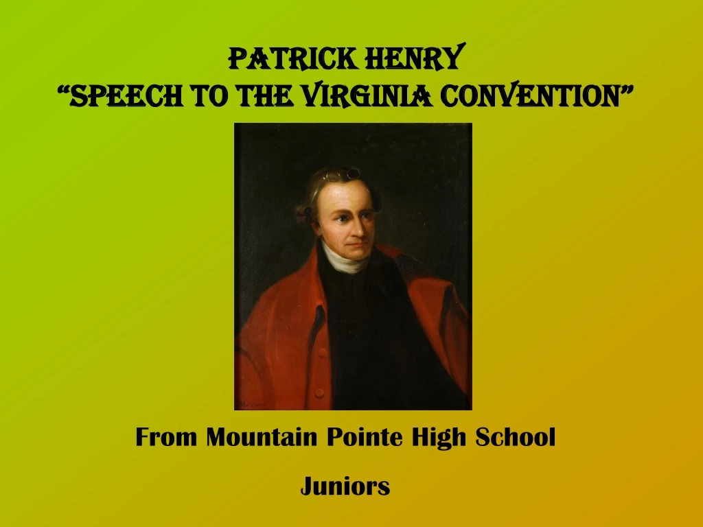 patrick henry speech to the virginia convention