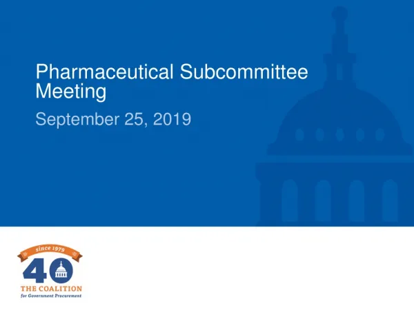 Pharmaceutical Subcommittee Meeting