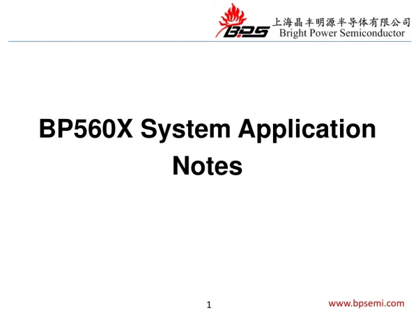 BP560X System Application Notes