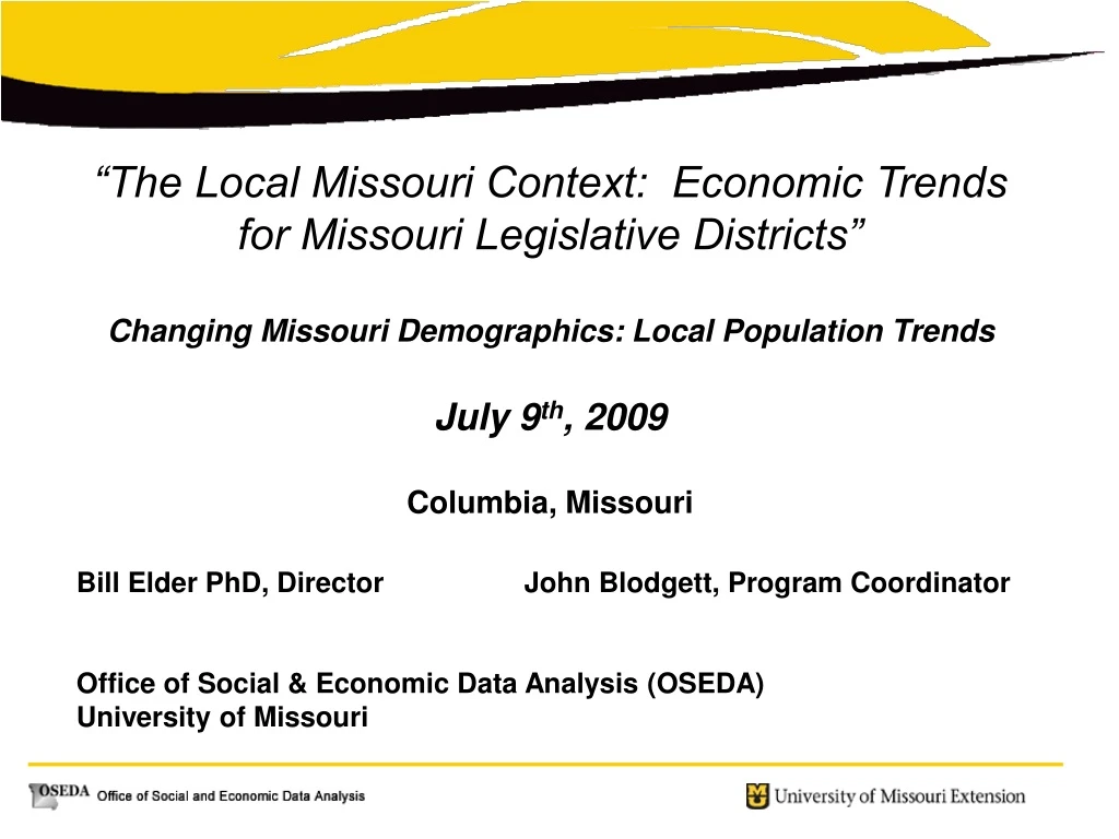 the local missouri context economic trends