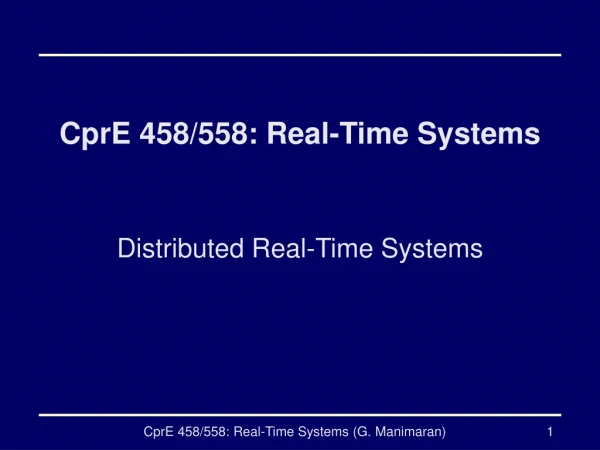 CprE 458/558: Real-Time Systems