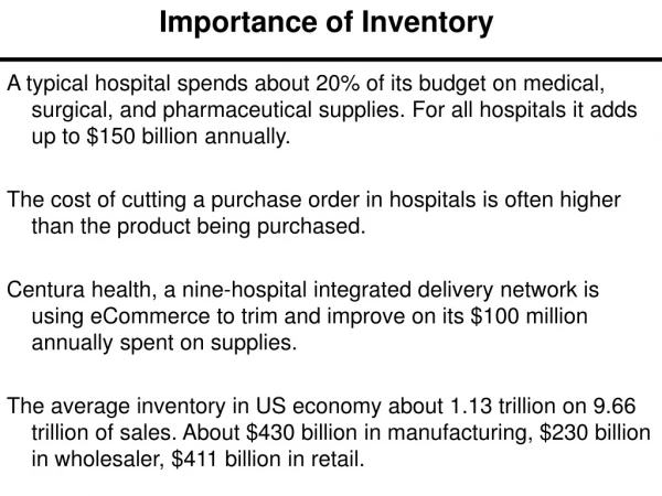 Importance of Inventory