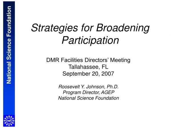 Strategies for Broadening Participation