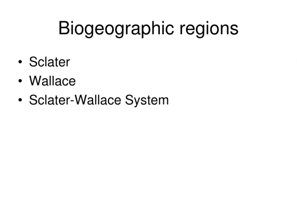 Biogeographic regions