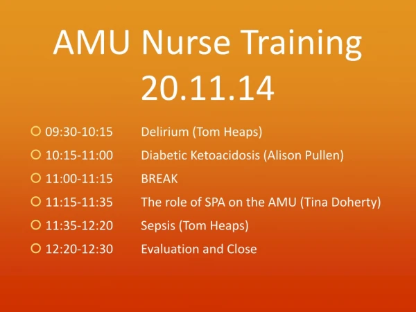 AMU Nurse Training 20.11.14