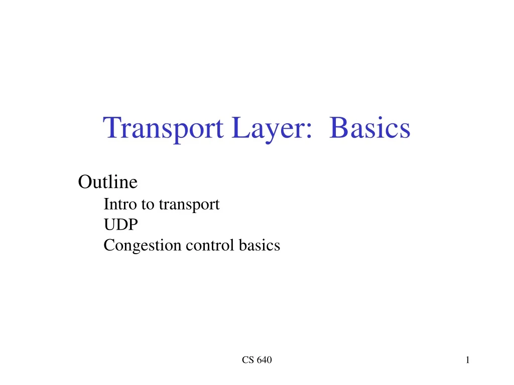 transport layer basics