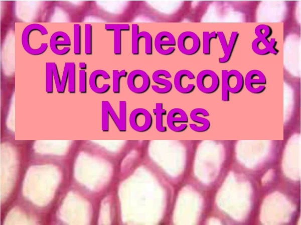 Cell Theory &amp; Microscope Notes