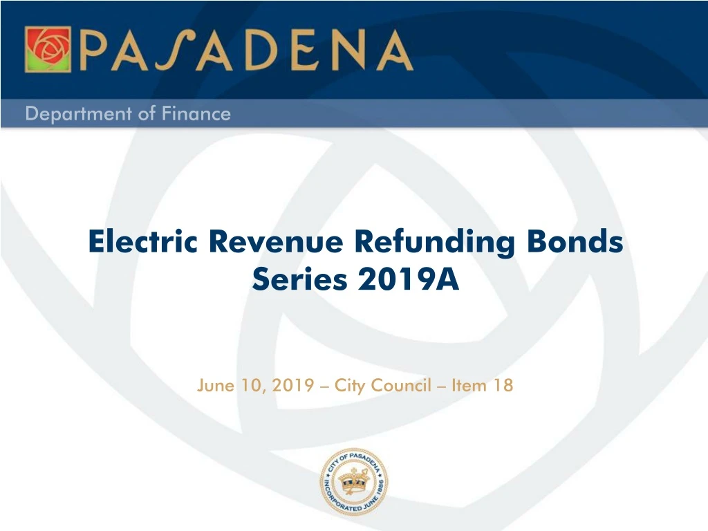 electric revenue refunding bonds series 2019a