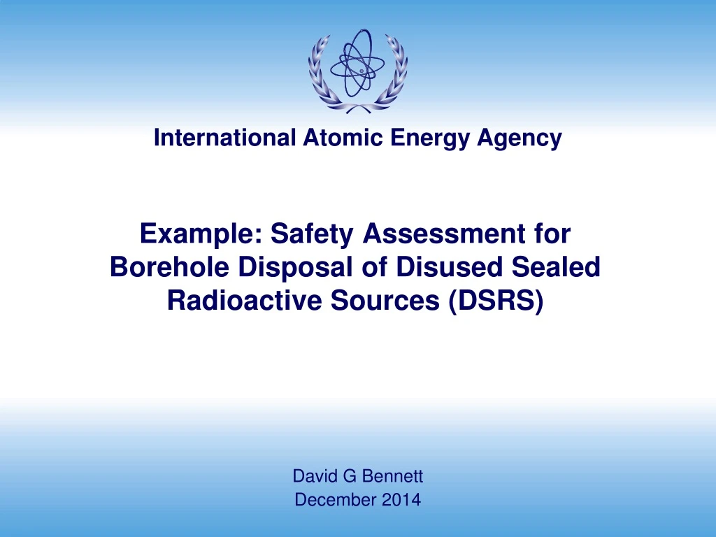 example safety assessment for borehole disposal of disused sealed radioactive sources dsrs