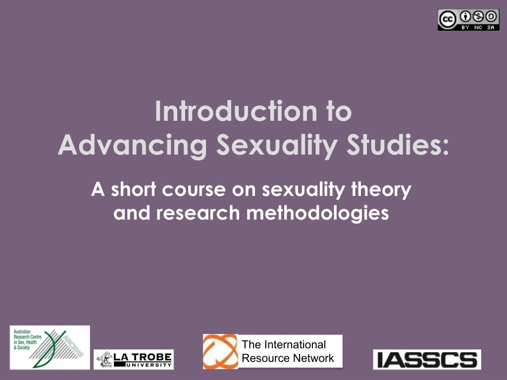 introduction to advancing sexuality studies