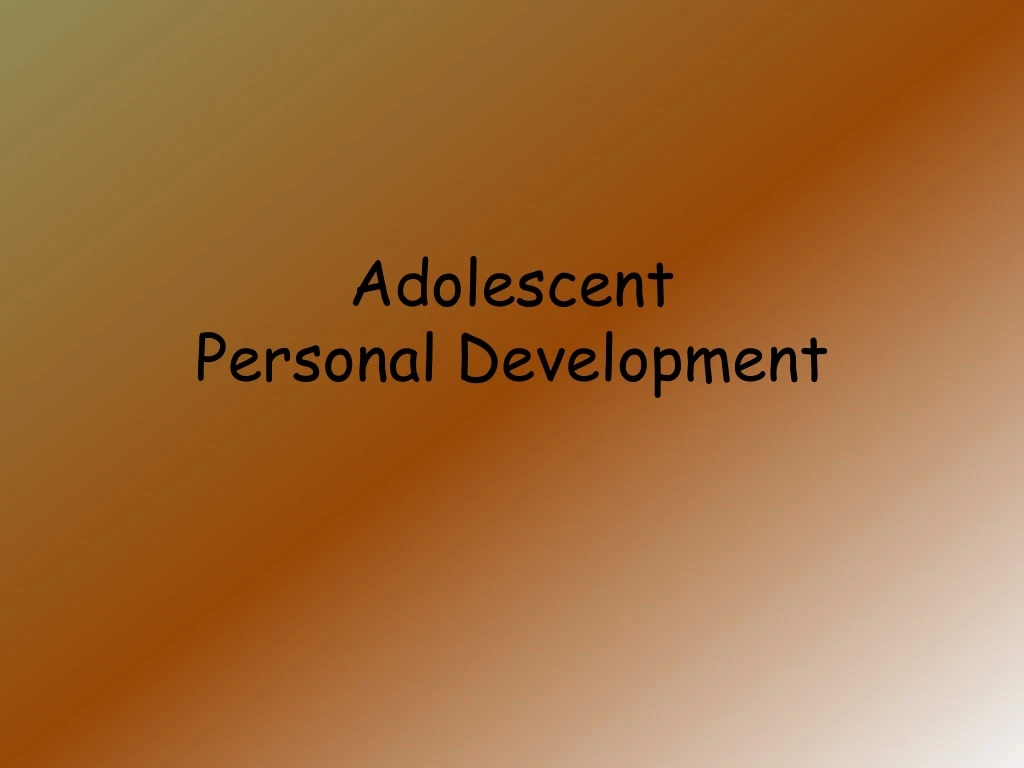 adolescent personal development