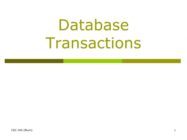 Database Transactions