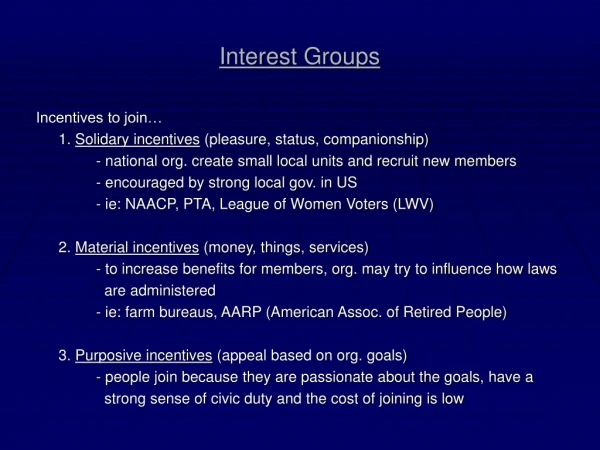 Interest Groups