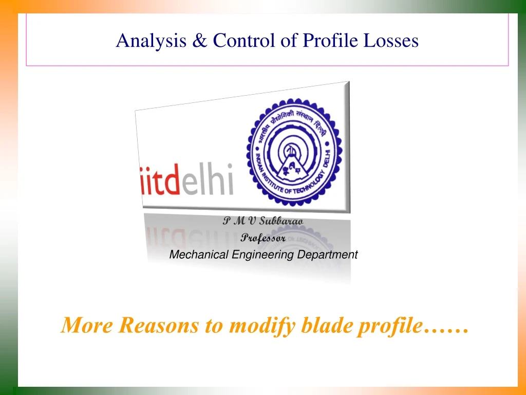 analysis control of profile losses