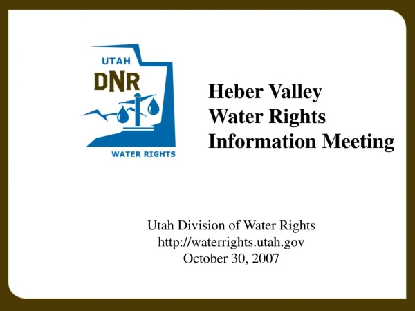 Heber Valley Water Rights Information Meeting