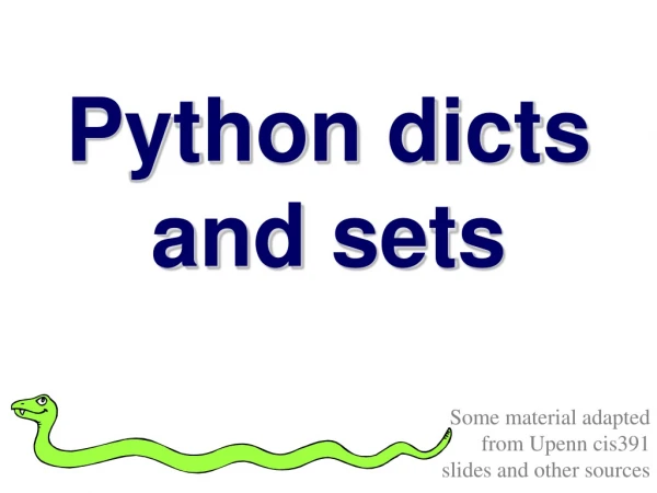 Python  d icts and sets