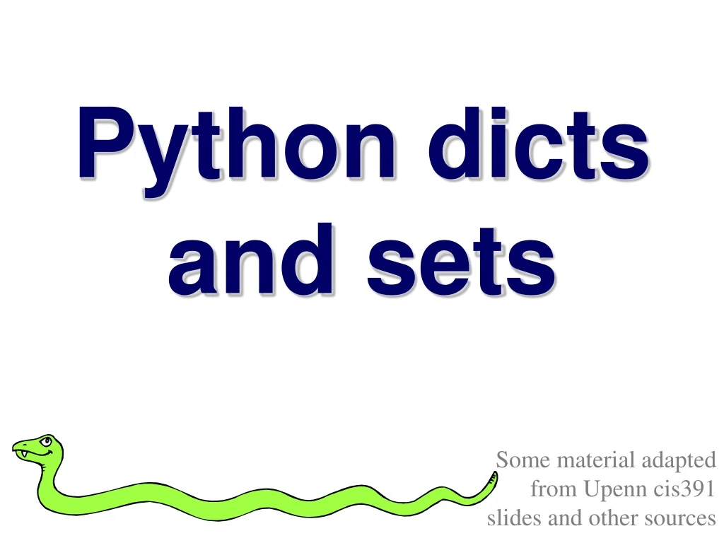 python d icts and sets