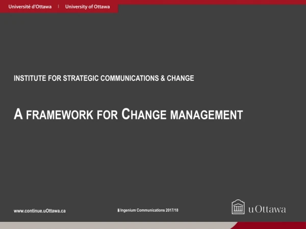 INSTITUTE FOR STRATEGIC COMMUNICATIONS &amp; CHANGE