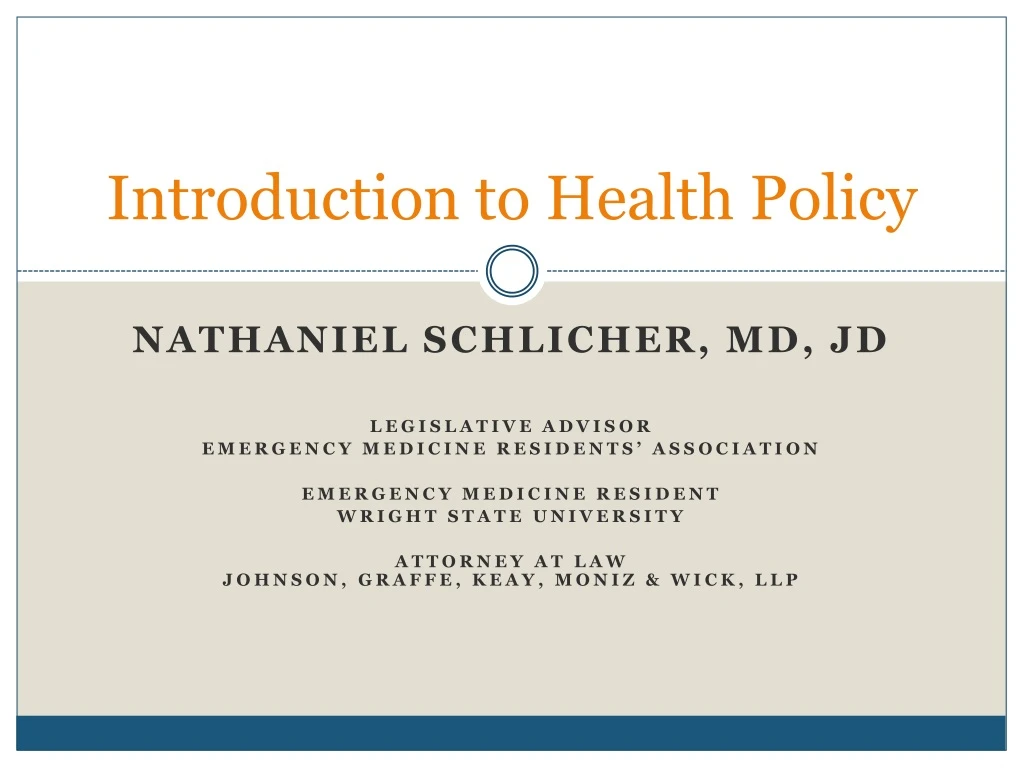 introduction to health policy