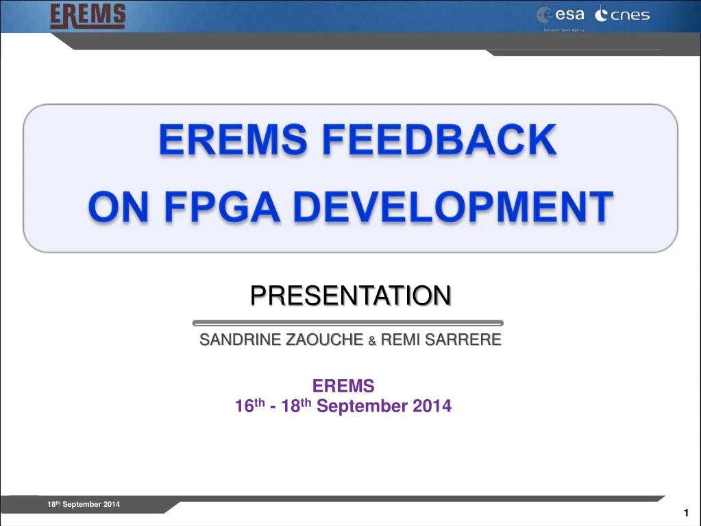 erems feedback on fpga development