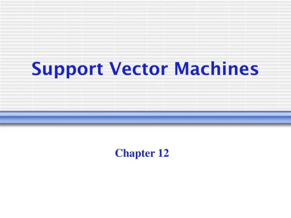 Support Vector Machines