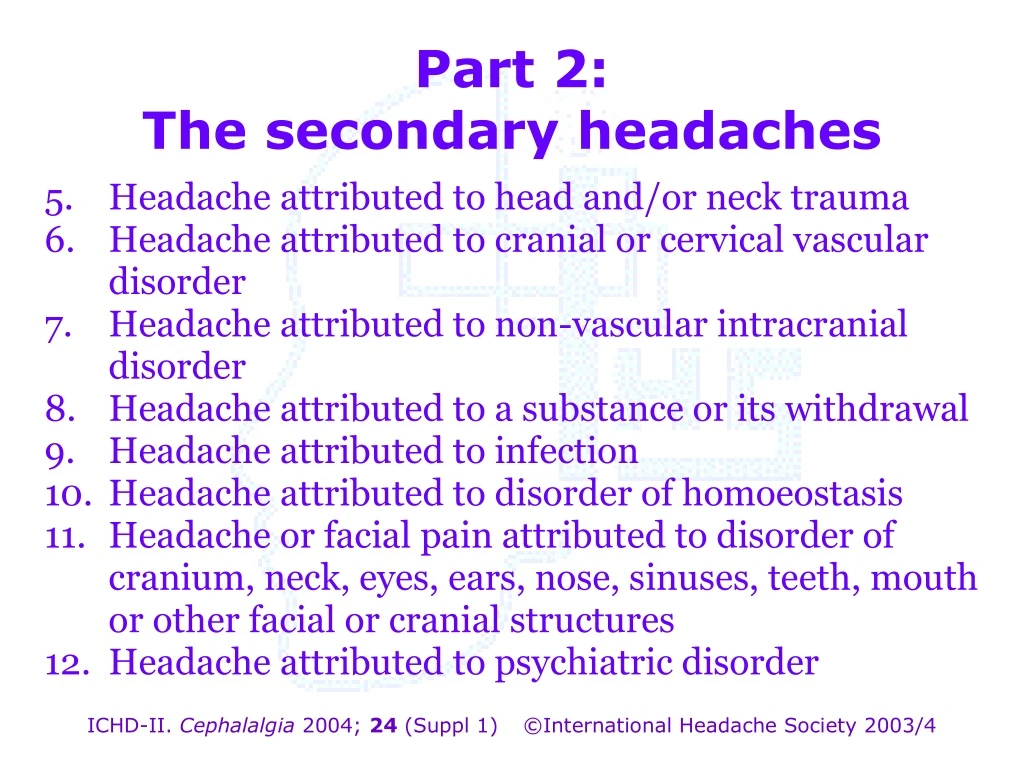 part 2 the secondary headaches
