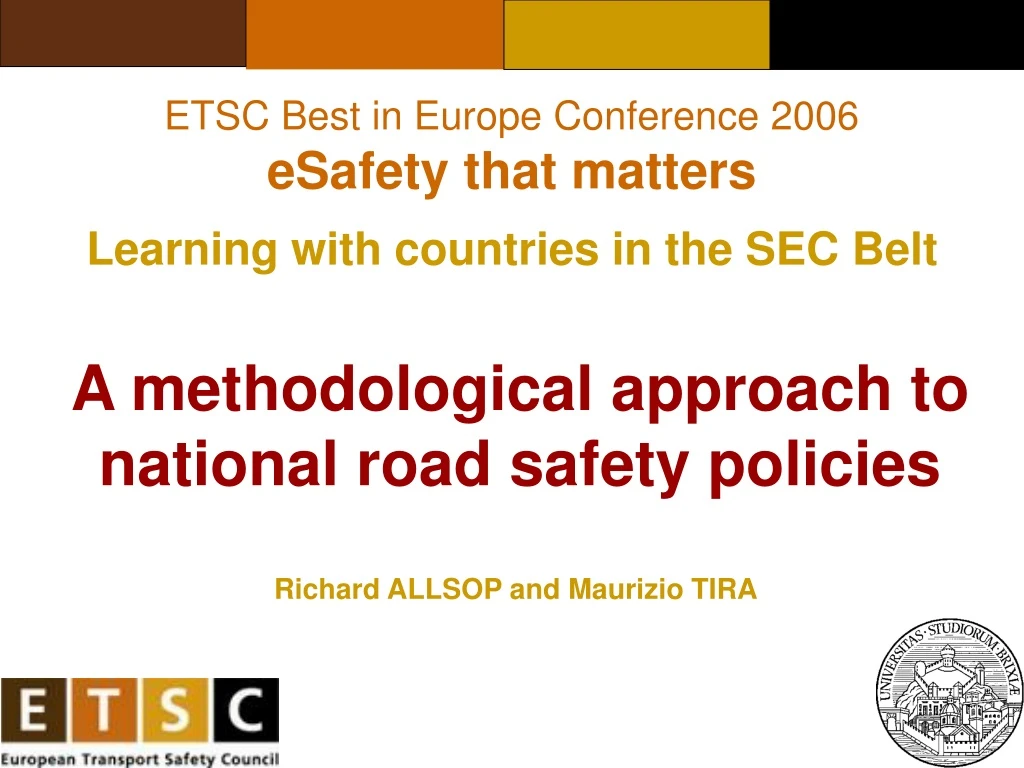 a methodological approach to national road safety policies