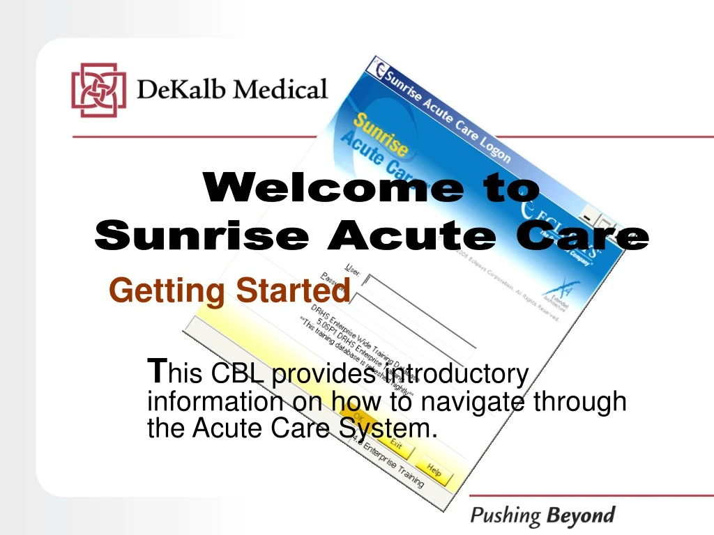 welcome to sunrise acute care