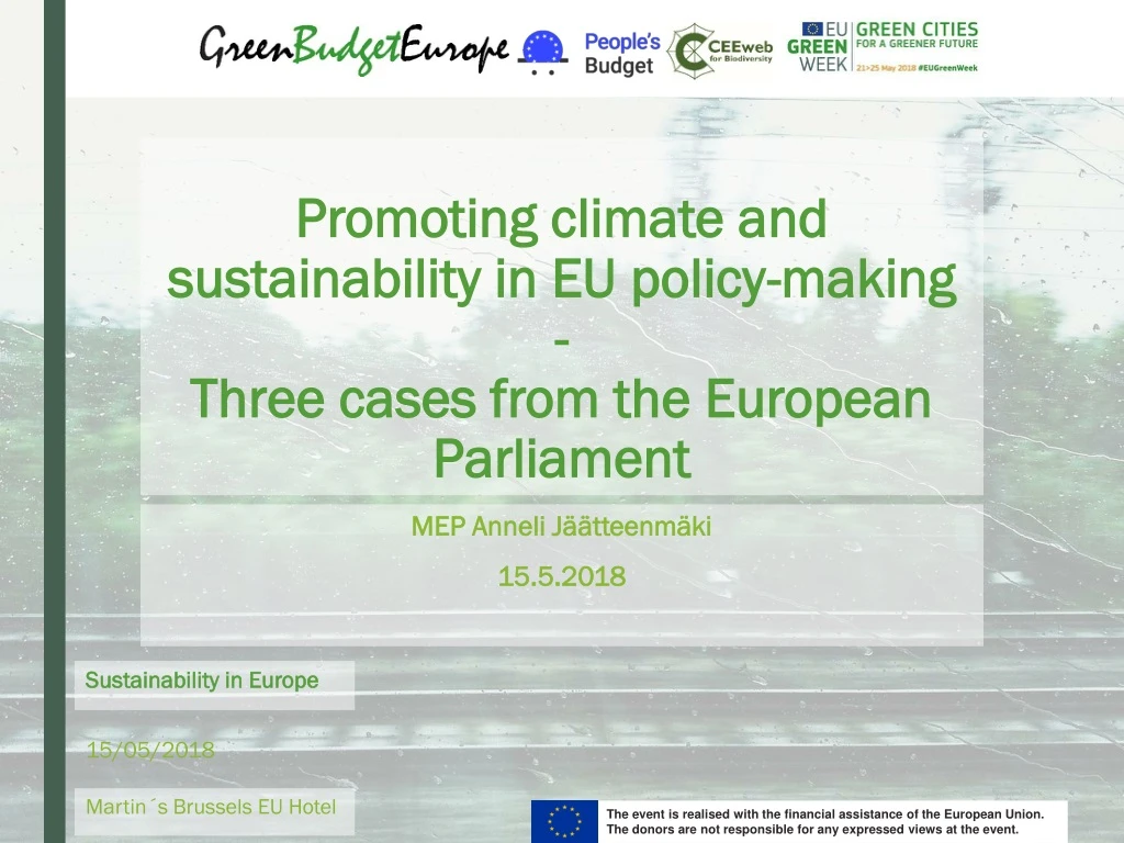 promoting climate and sustainability in eu policy making three cases from the european parliament