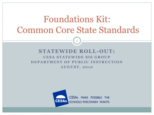 Foundations Kit:  Common Core State Standards