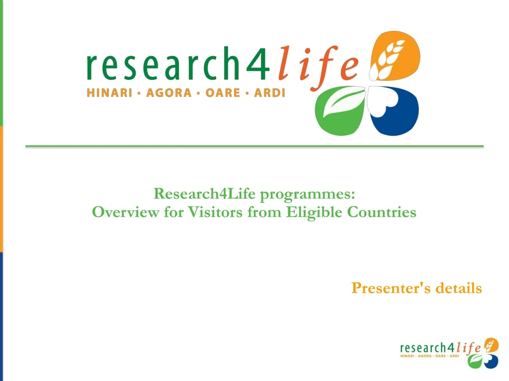 research4life programmes overview for visitors